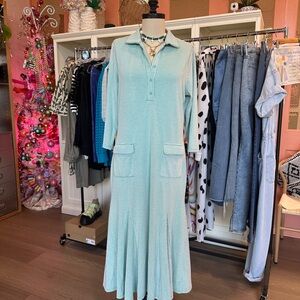 Ivy City Co Light Green Gingham Maxi Dress